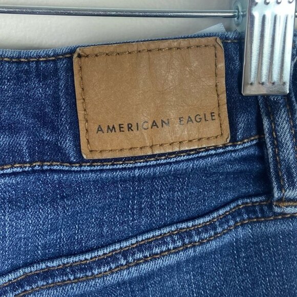 American Eagle Hi-Rise Distressed Jeggings‎ Size 4 X-Short Stretch Denim Jean - Picture 8 of 12